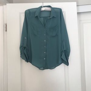 Mine brand tranquil blue blouse